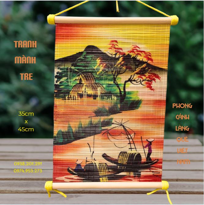Tranh mành tre Việt Nam quà tặng ý nghĩa Tranh mành tre Việt Nam quà tặng ý nghĩa