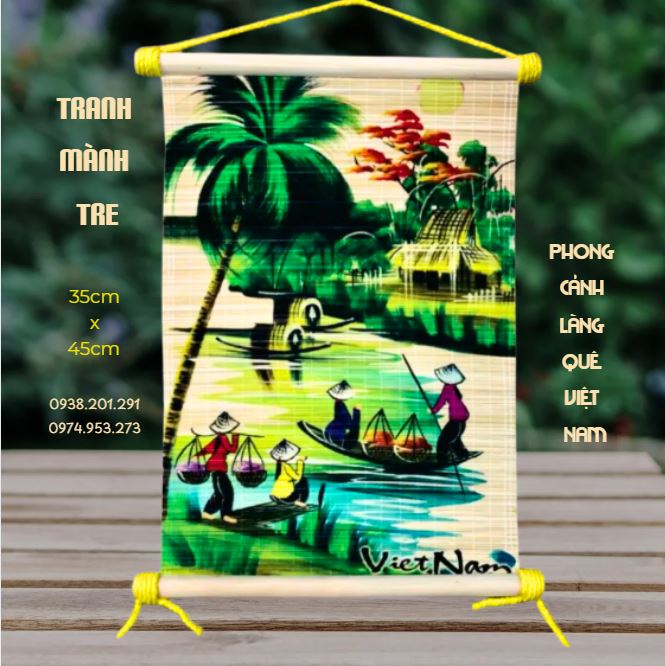 Tranh mành tre Việt Nam quà tặng ý nghĩa Tranh mành tre Việt Nam quà tặng ý nghĩa