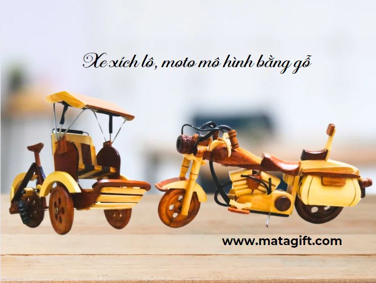 Xe xích lô mô hình bằng gỗ xinh xắn Xe xích lô mô hình bằng gỗ xinh xắn