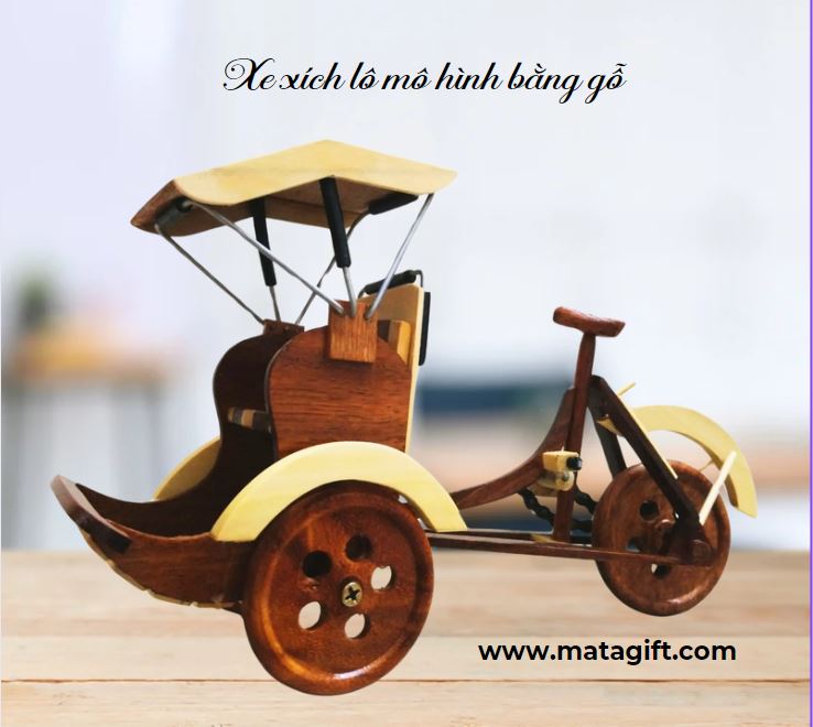 Xe xích lô mô hình bằng gỗ xinh xắn Xe xích lô mô hình bằng gỗ xinh xắn