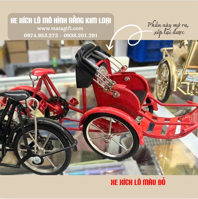 Mô hình xích lô bằng kim loại quà tặng lưu niệm Mô hình xích lô bằng kim loại quà tặng lưu niệm