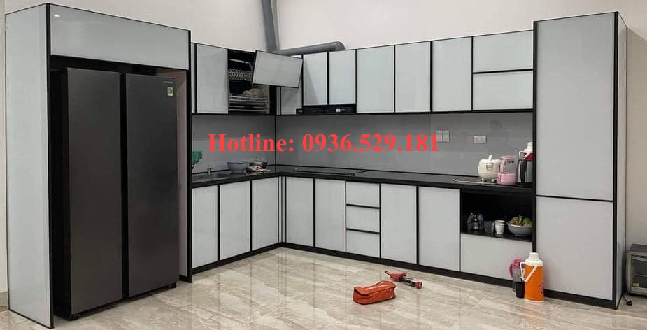 tủ bếp nhôm kính giá rẻ