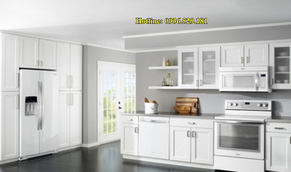 báo giá tủ bếp nhôm kính