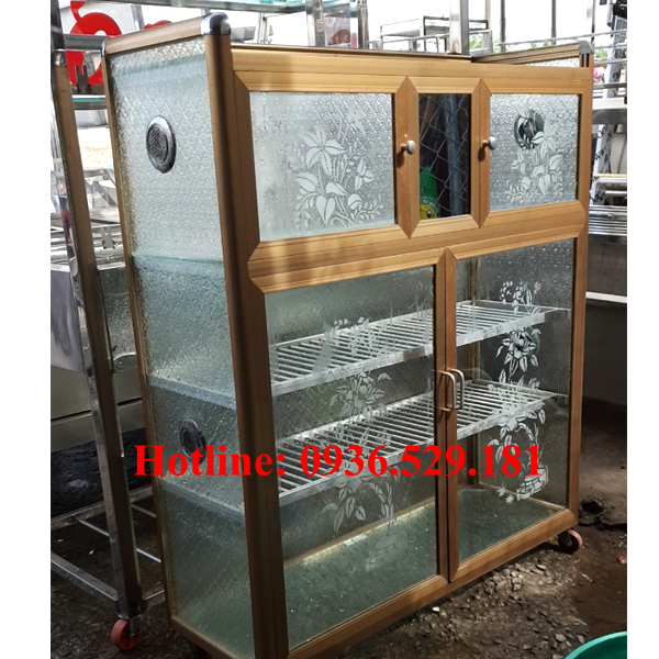 Báo giá tủ chén bát nhôm kính