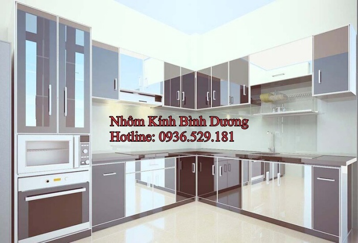 giá tủ bếp nhôm kính bình dương