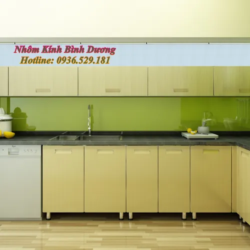 TỦ BẾP TREO TƯỜNG NHÔM KÍNH 