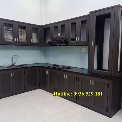 TỦ BẾP NHÔM KÍNH 