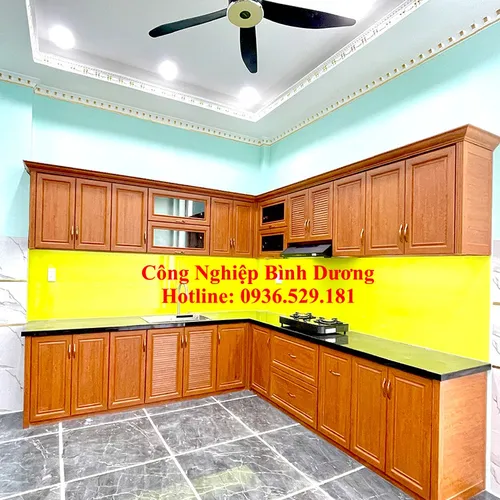 TỦ BẾP NHÔM KÍNH GIÁ RẺ - TỦ BẾP NHÔM CHỮ L 