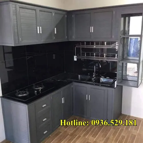 TỦ BẾP NHÔM KÍNH 