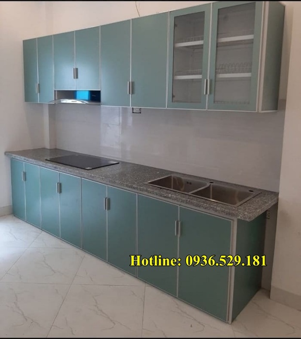 tủ bếp nhôm kính giá rẻ