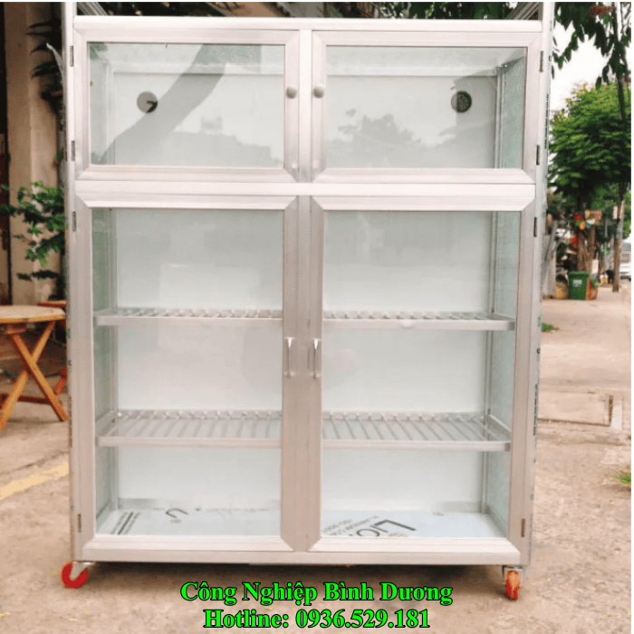 Tủ chén nhôm kính giá rẻ