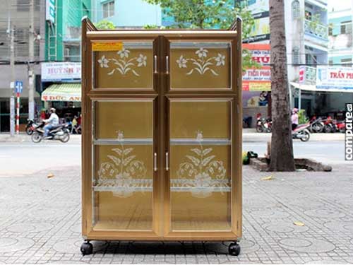 tủ nhôm kính chén bát dĩ an bình dương