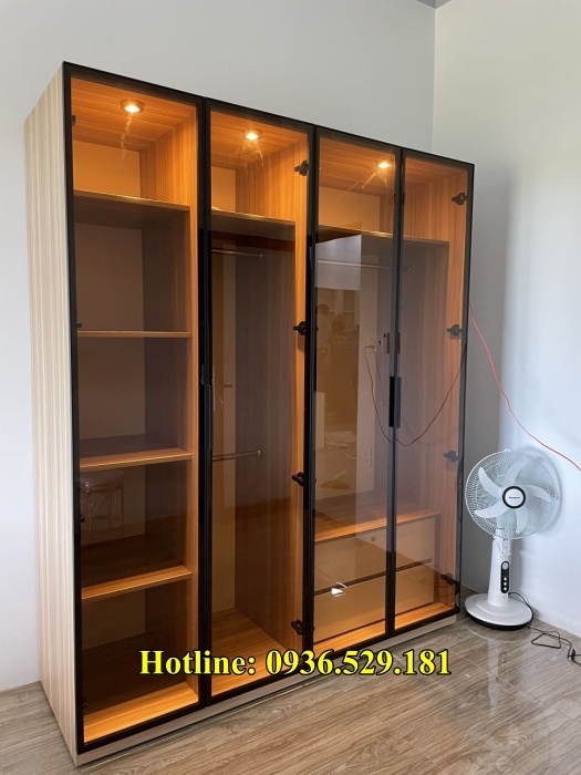 tủ quần áo nhôm kính
