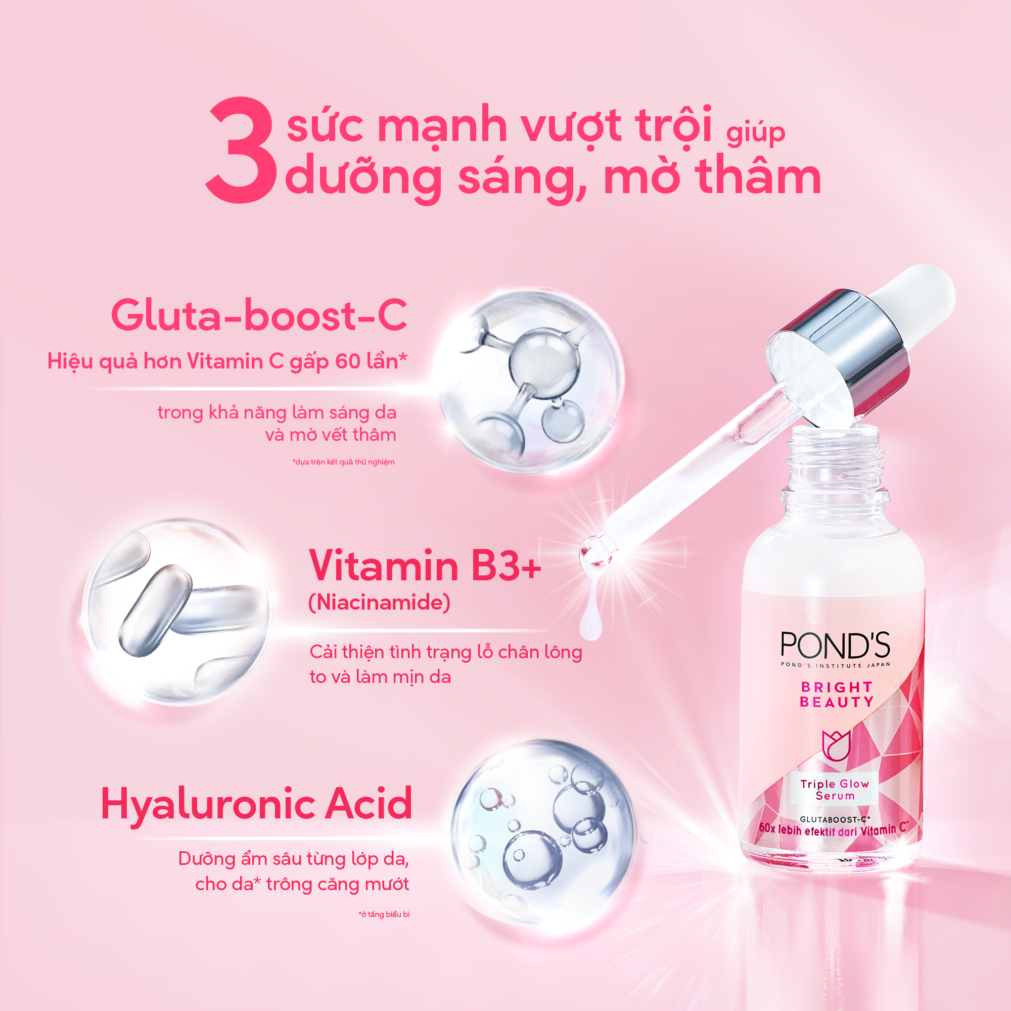 Serum Pond's dưỡng sáng mờ thâm 3D Glow 30g Serum Pond's dưỡng sáng mờ thâm 3D Glow 30g