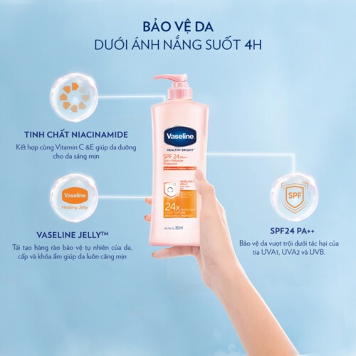 Sữa dưỡng thể da sáng tức thì Vaseline 350ml/chai Sữa dưỡng thể da sáng tức thì Vaseline 350ml/chai