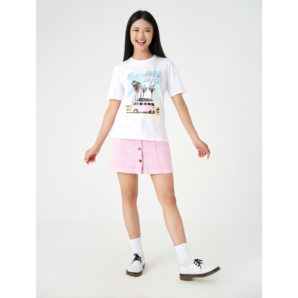 Áo phông nữ CANIFA có hình in chất liệu 100% cotton Áo phông nữ CANIFA có hình in chất liệu 100% cotton