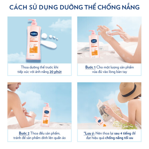 Cách Sử Dụng Sữa Dưỡng Thể Dưỡng Ẩm Vaseline Sáng Da Chống Nắng Toàn Thân Cách Sử Dụng Sữa Dưỡng Thể Dưỡng Ẩm Vaseline Sáng Da Chống Nắng Toàn Thân