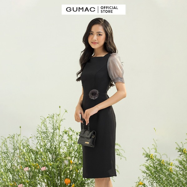 Đầm bút chì đính nơ thời trang nữ GUMAC Đầm bút chì đính nơ thời trang nữ GUMAC