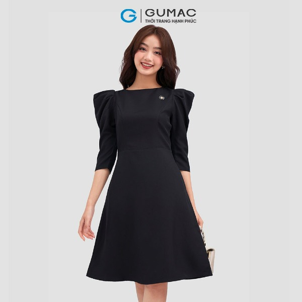 Đầm cổ thuyền tay nhún thời trang GUMAC Đầm cổ thuyền tay nhún thời trang GUMAC