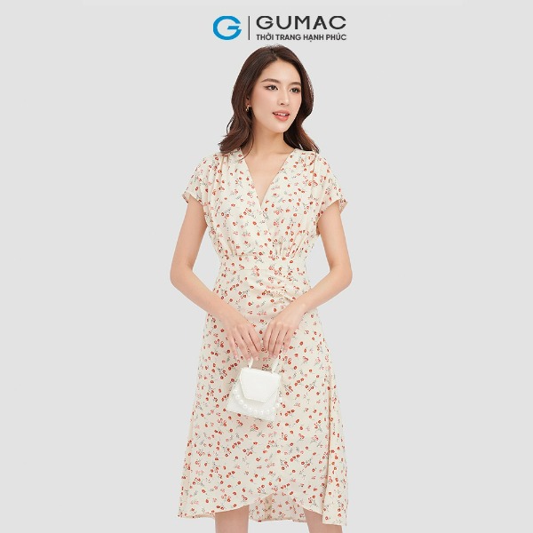 Đầm hoa nhí nữ phong cách retro thời trang GUMAC Đầm hoa nhí nữ phong cách retro thời trang GUMAC