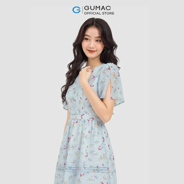 Đầm hoa xếp ly tùng - xanh Đầm hoa xếp ly tùng - xanh