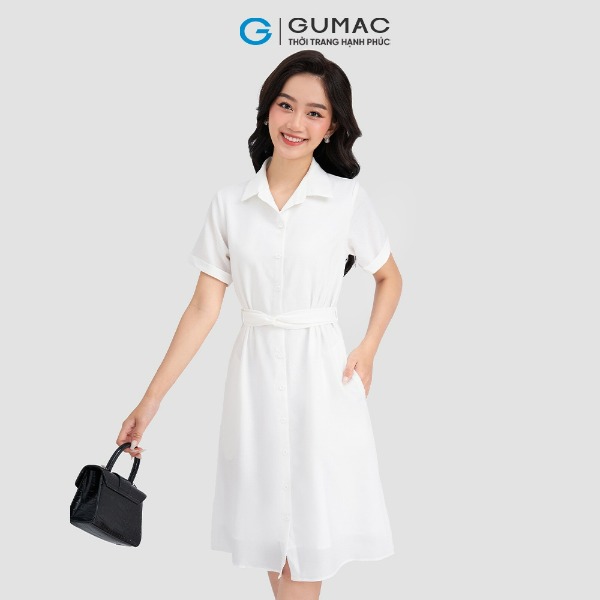 Đầm sơ mi thắt eo thời trang GUMAC Đầm sơ mi thắt eo thời trang GUMAC