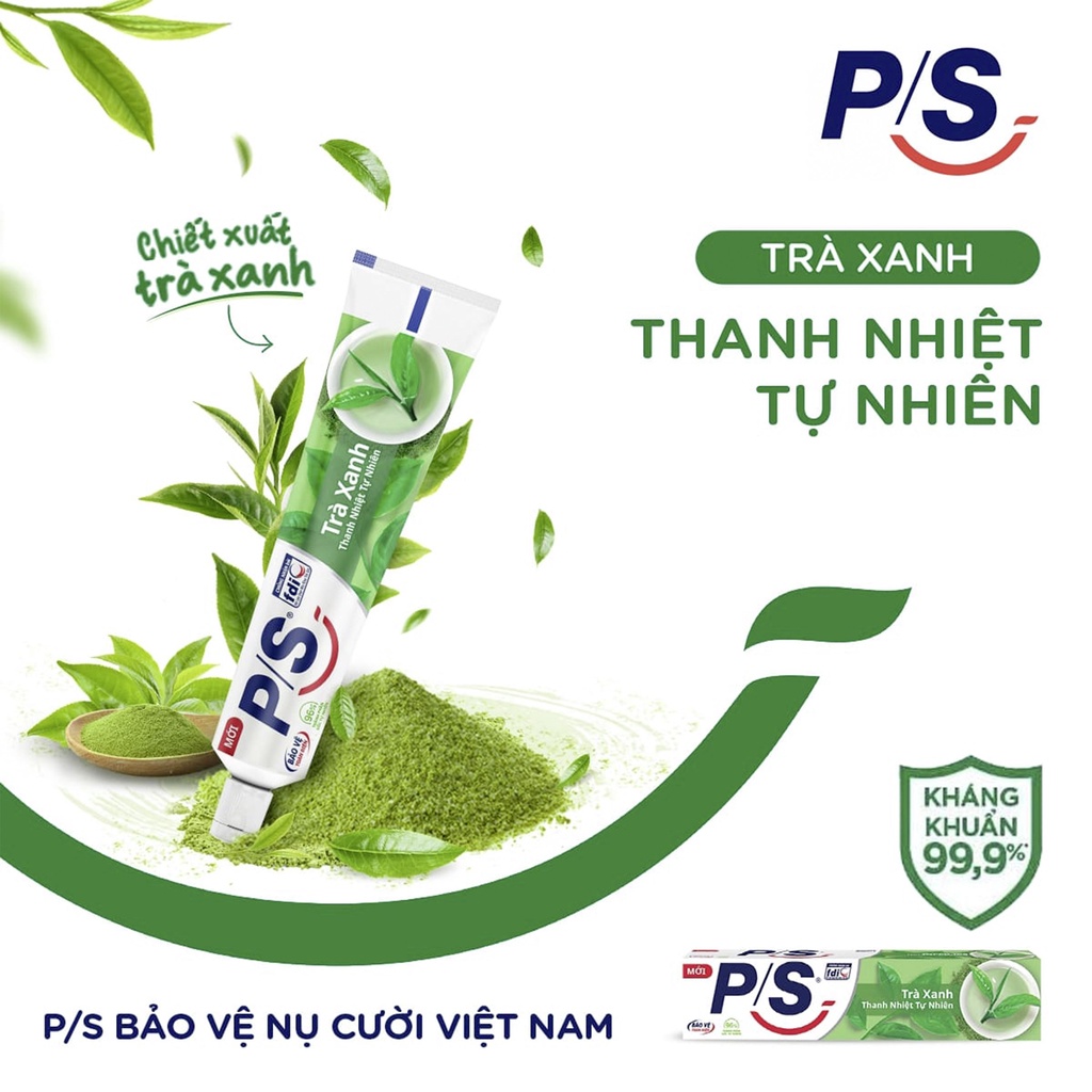 Kem đánh răng P/S Thiên nhiên Trà Xanh giúp thanh nhiệt tự nhiên 230g Kem đánh răng P/S Thiên nhiên Trà Xanh giúp thanh nhiệt tự nhiên 230g