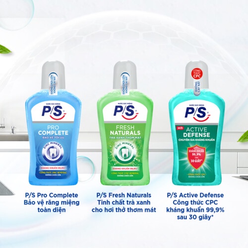 Nước súc miệng P/S Chuyên gia kháng khuẩn 500ml giúp kháng khuẩn 99.9% chỉ sau 30 giây Nước súc miệng P/S Chuyên gia kháng khuẩn 500ml giúp kháng khuẩn 99.9% chỉ sau 30 giây