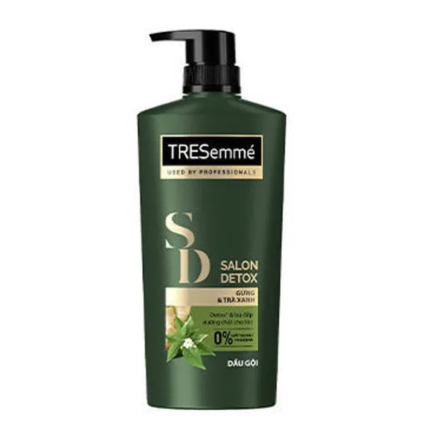 Combo Dầu Gội, Dầu Xả TRESEMME Salon Detox Cho tóc chắc khỏe cùng Gừng và Trà Xanh Dầu gội xả Detox tóc sạch sâu 640g, 620g