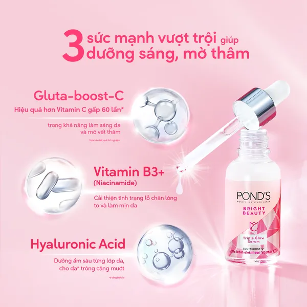 Serum Pond's dưỡng sáng mờ thâm 3D Glow 30g