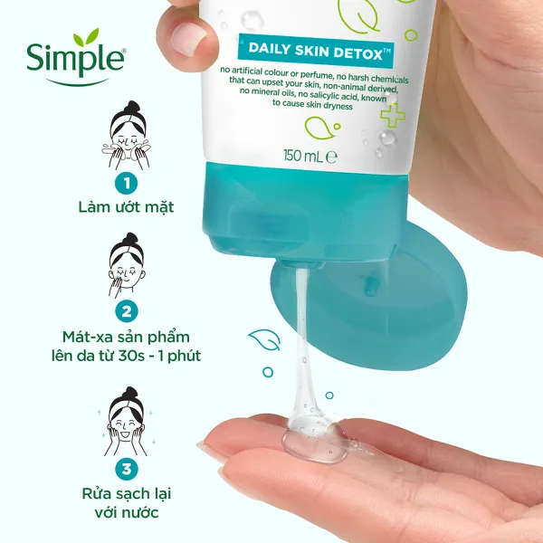 Sữa rửa mặt Simple Cấp ẩm cho da khô nhạy cảm 150ml