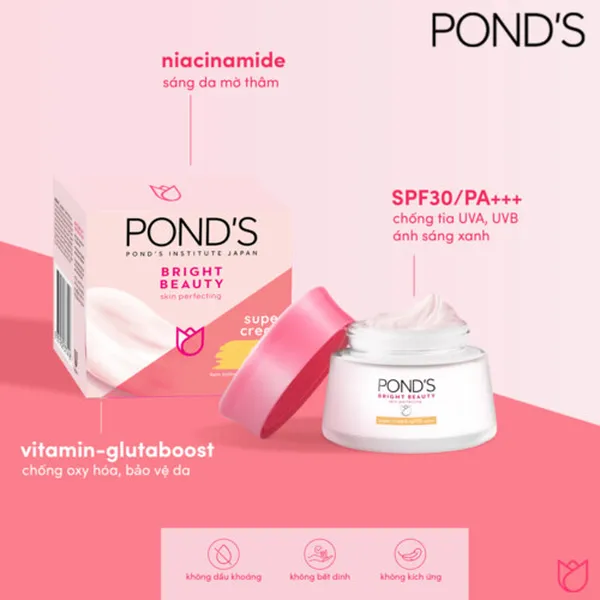 Combo Kem Dưỡng Da Pond's White Beauty Trắng Mịn Không Tỳ Vết Ngày Và Đêm (50g x 2)