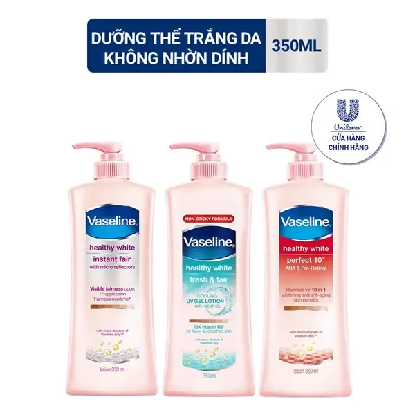 Sữa dưỡng thể da sáng tức thì Vaseline 350ml/chai
