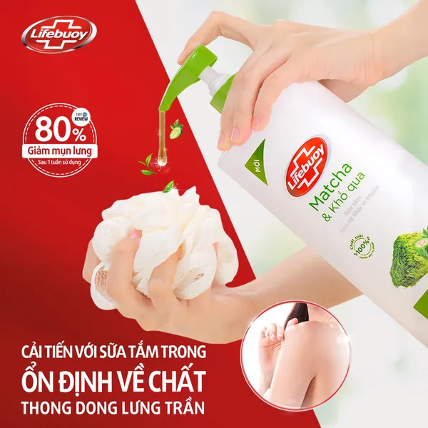 Sữa tắm LIFEBUOY 800g với Ion bạc cùng đề kháng da