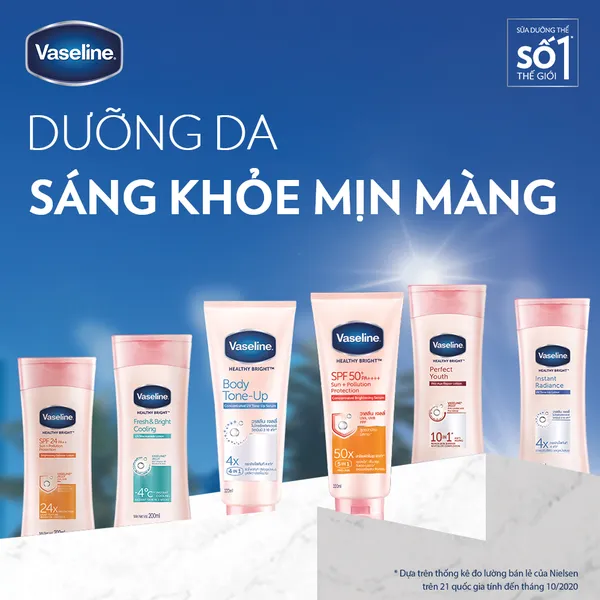 Sữa Dưỡng Thể Dưỡng Ẩm Vaseline 350ml Sáng Da Perfect Youth Phức Hợp Pro-Retinol Sinh Collagen & Aha Cải Thiện Nếp Nhăn