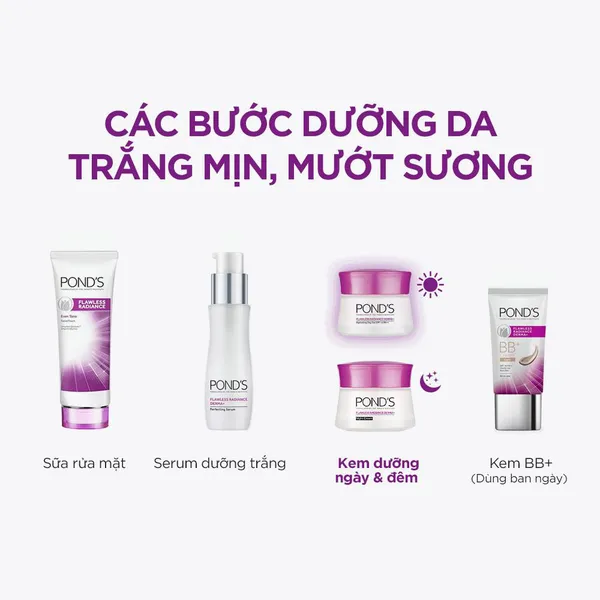 Kem Trắng Da Không Tì Vết Ban Ngày Pond's Flawless Radiance Derma 50g