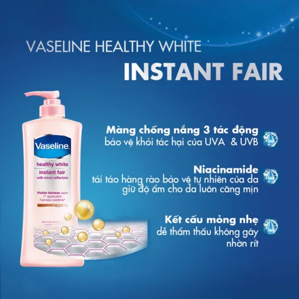 Sữa dưỡng thể da sáng tức thì Vaseline 350ml/chai