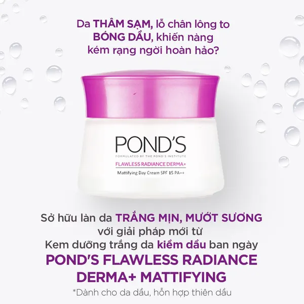 Kem Trắng Da Không Tì Vết Ban Ngày Pond's Flawless Radiance Derma 50g