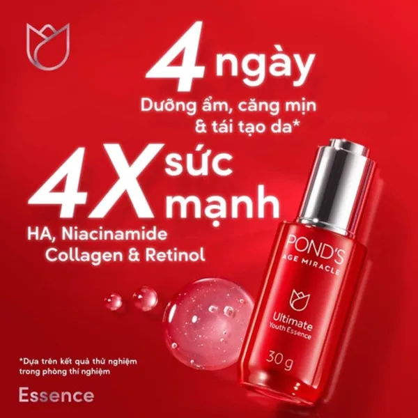 Serum tinh chất dưỡng sáng mờ đốm nâu POND'S Age Miracle Ultimate Youth với Vitamin C HA Collagen 30g