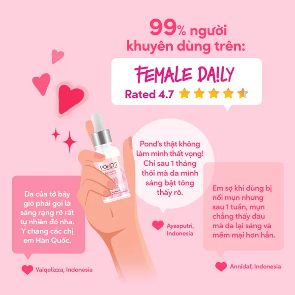 Serum Pond's dưỡng sáng mờ thâm 3D Glow 30g