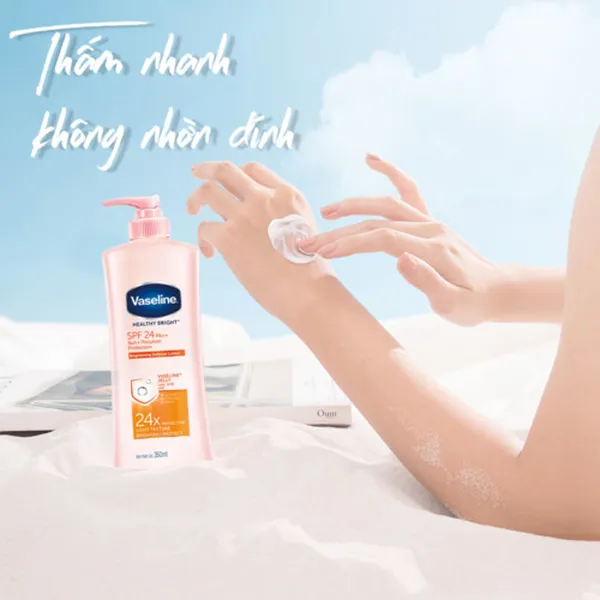 Combo 2 Sữa Dưỡng Thể Dưỡng Ẩm Vaseline Sáng Da Chống Nắng Toàn Thân Spf24pa++ & Sáng Da Perfect Youth Cải Thiện Nếp Nhăn 350ml