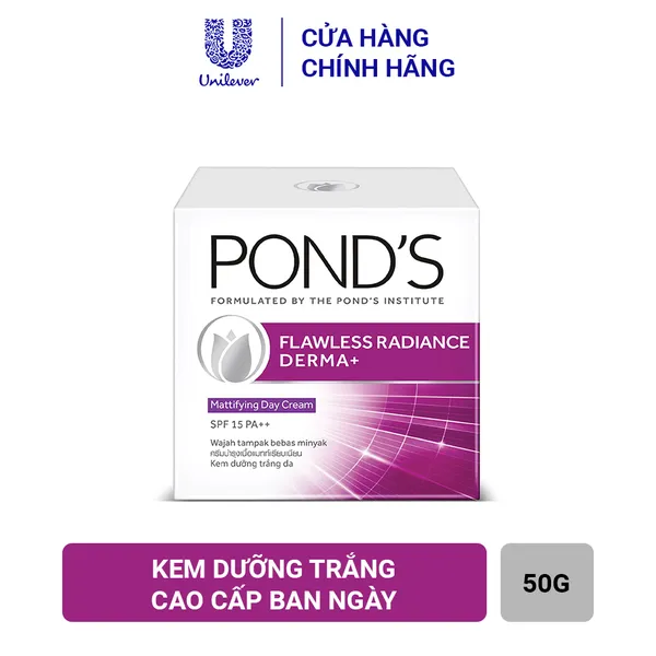 Kem Trắng Da Không Tì Vết Ban Ngày Pond's Flawless Radiance Derma 50g