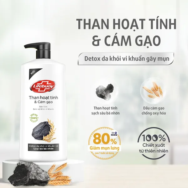 Sữa tắm LIFEBUOY 800g với Ion bạc cùng đề kháng da