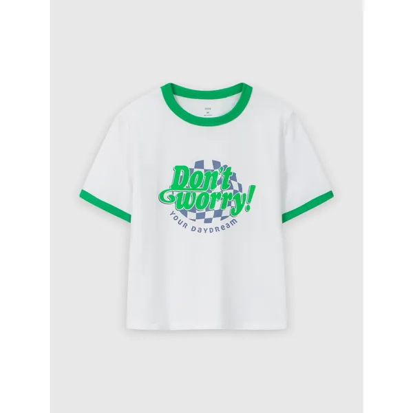 Áo phông nữ CANIFA chất liệu 100% cotton cổ tròn tay cộc