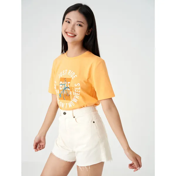 Áo phông nữ CANIFA có hình in chất liệu 100% cotton