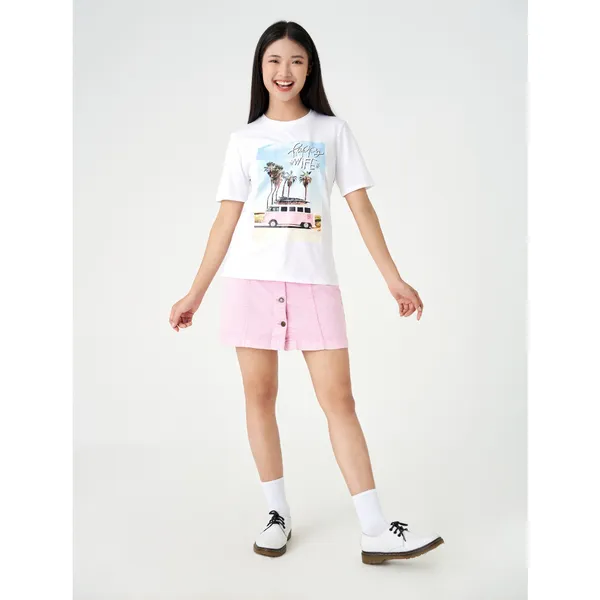 Áo phông nữ CANIFA có hình in chất liệu 100% cotton