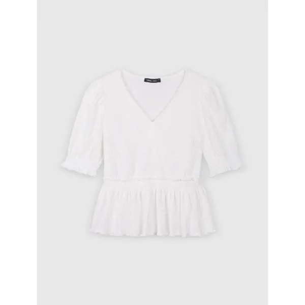 Áo phông nữ kiểu eo chun CANIFA chất liệu polyester pha
