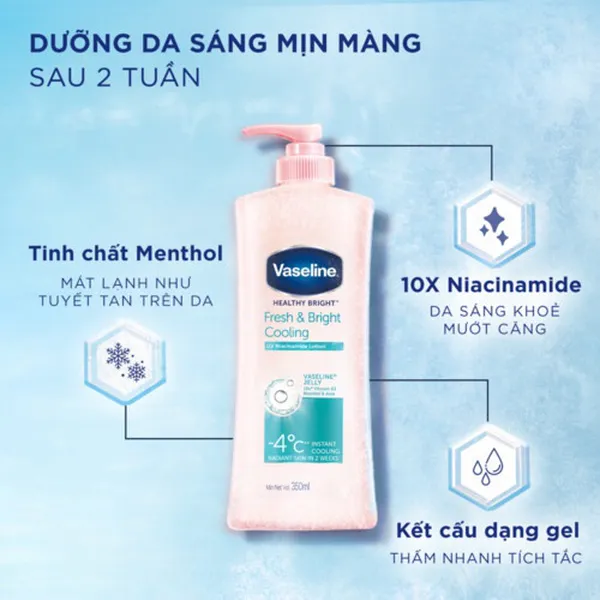 Sữa dưỡng thể da sáng tức thì Vaseline 350ml/chai