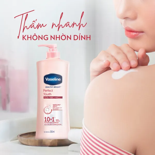 Combo 2 Sữa Dưỡng Thể Dưỡng Ẩm Vaseline Sáng Da Chống Nắng Toàn Thân Spf24pa++ & Sáng Da Perfect Youth Cải Thiện Nếp Nhăn 350ml