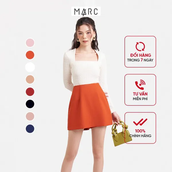 Chân váy chữ A nữ MARC FASHION skort cơ bản 2 túi